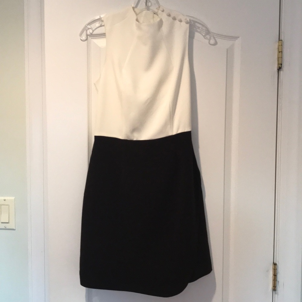 White and Black sheek mid-length dress